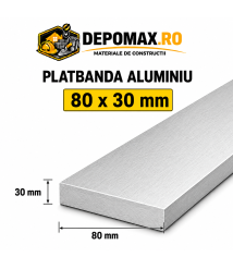 Platbanda aluminiu 80 x 30 mm, 6 metri (EN-AW 6060)